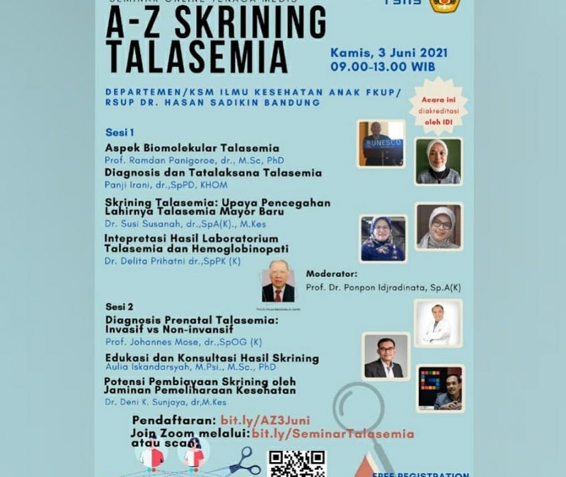 A – Z Skrining Talasemia 2021 KSM/ Departemen Kesehatan Anak FK Unpad- RSHS Bandung