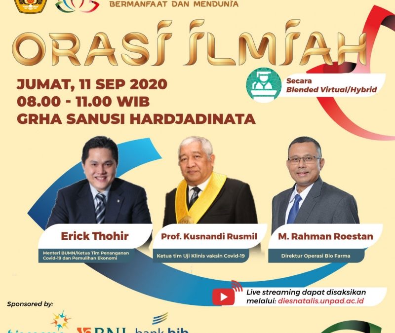 Orasi Ilmiah Menuju Unpad Bermanfaat dan Mendunia 2020