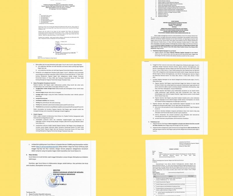 Surat Edaran Wakil Rektor 4 Bidang Organisasi dan Perencanaan Universitas Padjadjaran Tahun 2021