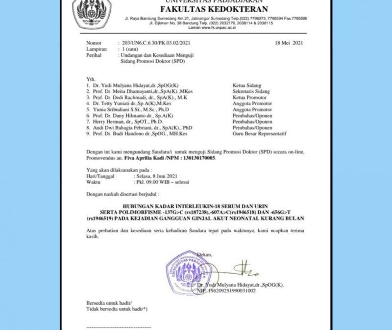 Undangan Kesediaan Menguji Sidang Promosi Doktor {SPD}