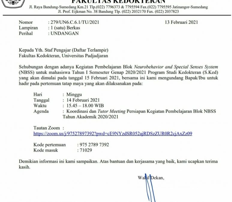 Undangan Staf Pengajar FK Unpad