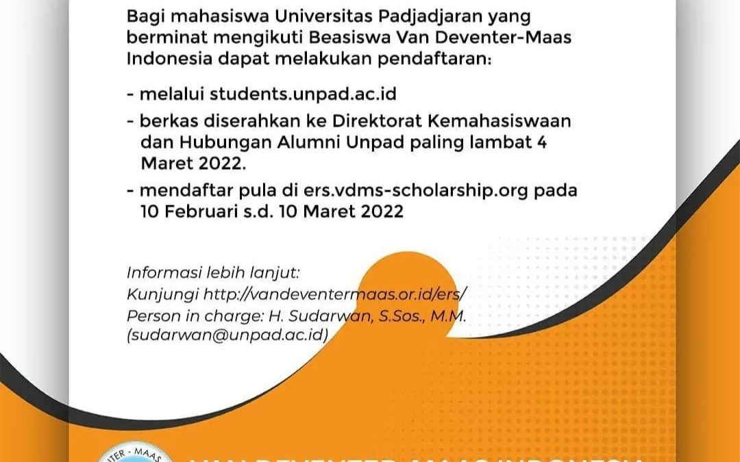 Van Deventer-Maas Indonesia Scholarship 2022/2023