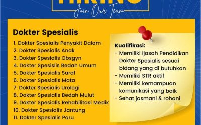 Kebutuhan Dokter Spesialis RS Priscilla Medical Center Cilacap