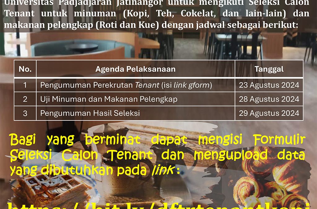 Rekrutment Tenant Kopi Kantin FK Unpad