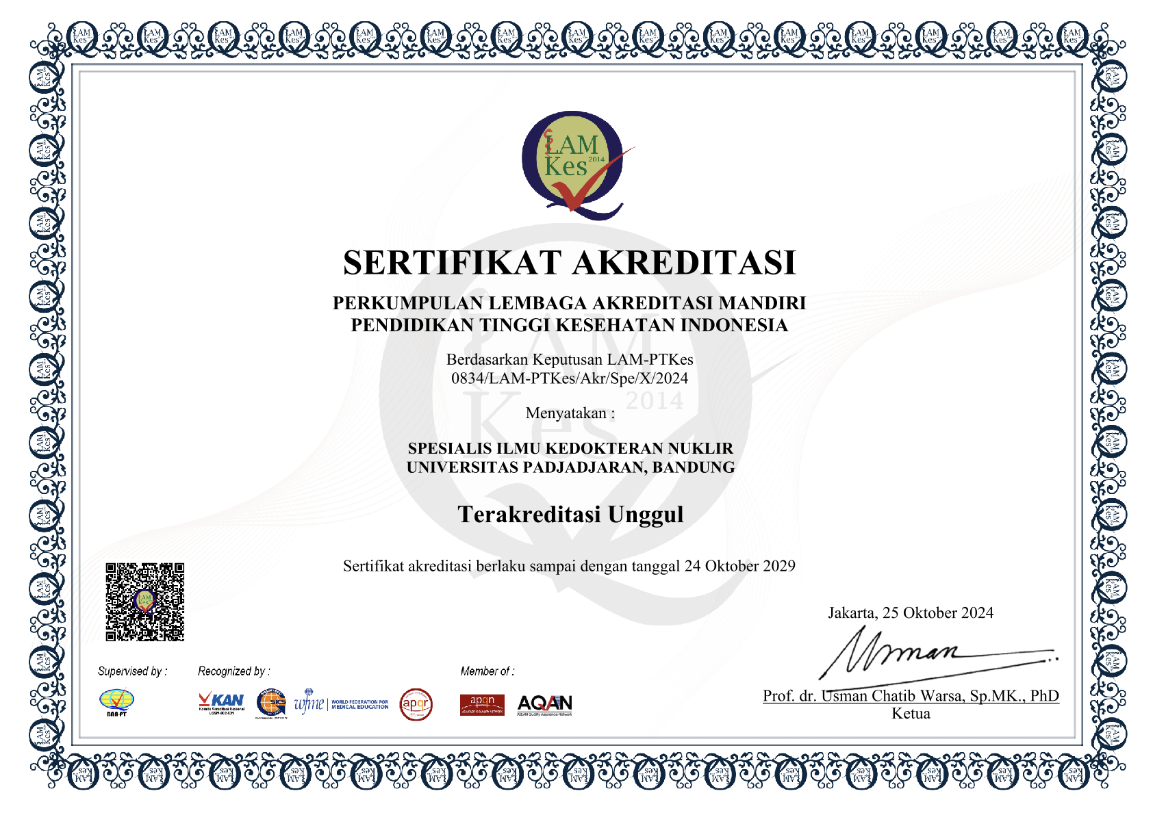 0834 151 Sertifikat SPESIALIS ILMU KEDOKTERAN NUKLIR UNIVERSITAS PADJADJARAN BANDUNG