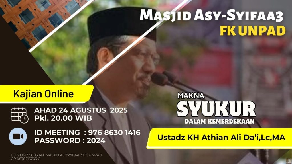 Bismillah
Assalamualaikum Warohmatullohi Wabarokaatuh
Seorang mumin selalu menjaga rasa syukur pada setiap aspek perjalanan hidupnya.
Disaat kita menjadi saksi dibelahan dunia lain masih begitu berat penderitaan saudara kita dan jauh dari kemerdekaan yang sudah kita rasakan.
Sudahkah kita memaknai rasa syukur yang sebenar-benarnya sebagai seorang mu'min. Dan apakah perjalanan syukur kita selama 80 tahun terlewati telah memenuhi harapan para pahlawan yang telah berjuang untuk mendapatkan kemerdekaan yang selama ini kita rasakan.