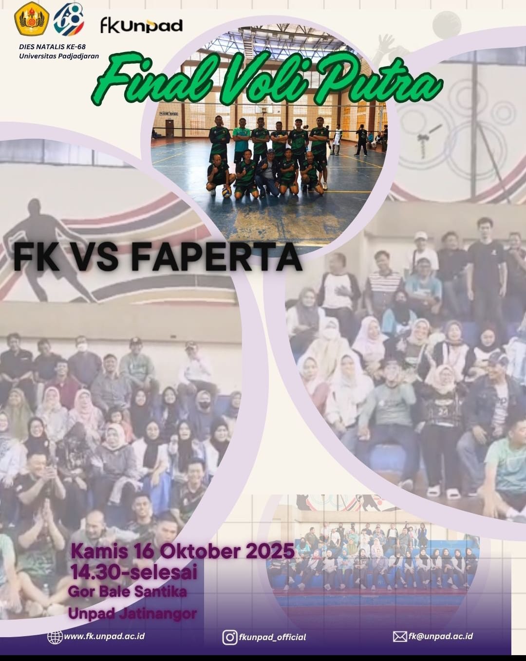 Final Voli Putra FK Unpad vs Faperta Meriahkan Dies Natalis Unpad ke-68