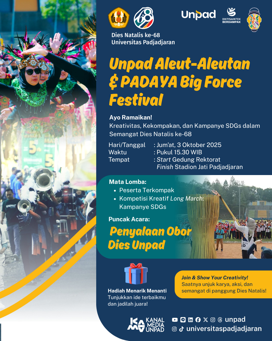 Poster Unpad Aleut-Aleutan Dies Natalis ke-68 Universitas Padjadjaran
