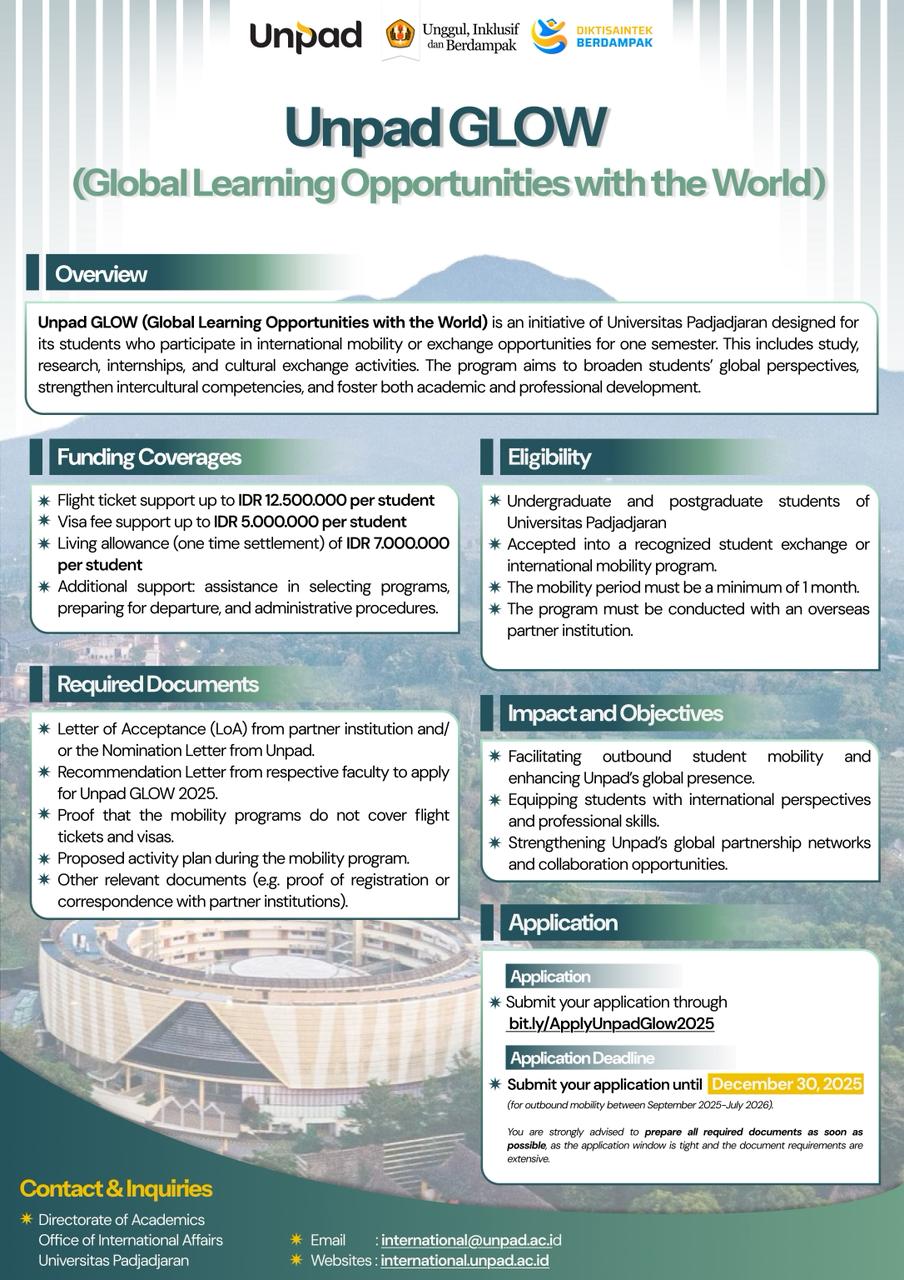 Unpad ASEAN Scholarship Visiting Grant 1