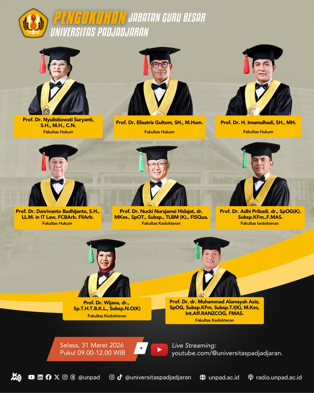 PENGUKUHAN JABATAN GURU BESAR UNIVERSITAS PADJADJARAN FK Unpad Apresiasi Pengukuhan Guru Besar Universitas Padjadjaran, Perkuat Kontribusi Ilmu Kedokteran