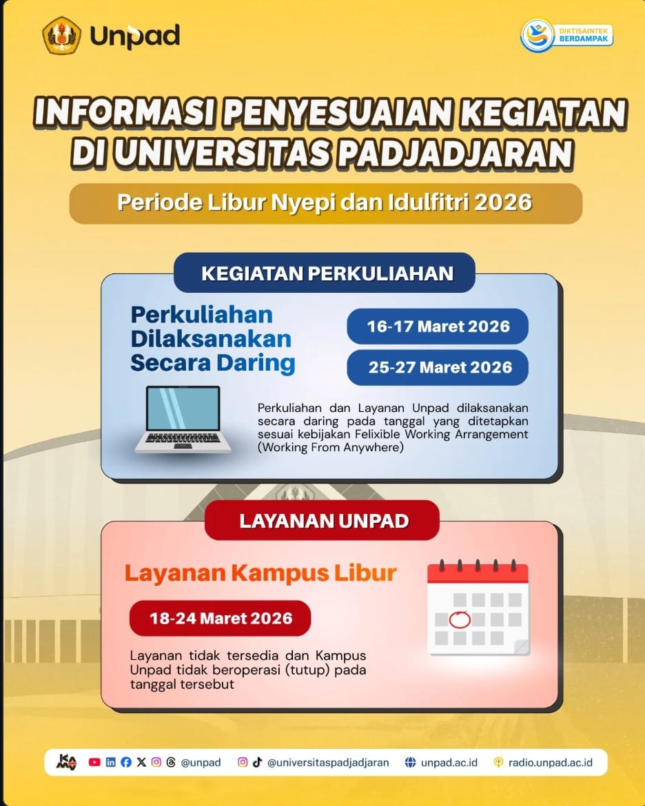 Penyesuaian Kegiatan Universitas Padjadjaran Selama Libur Nyepi dan Idulfitri 2026