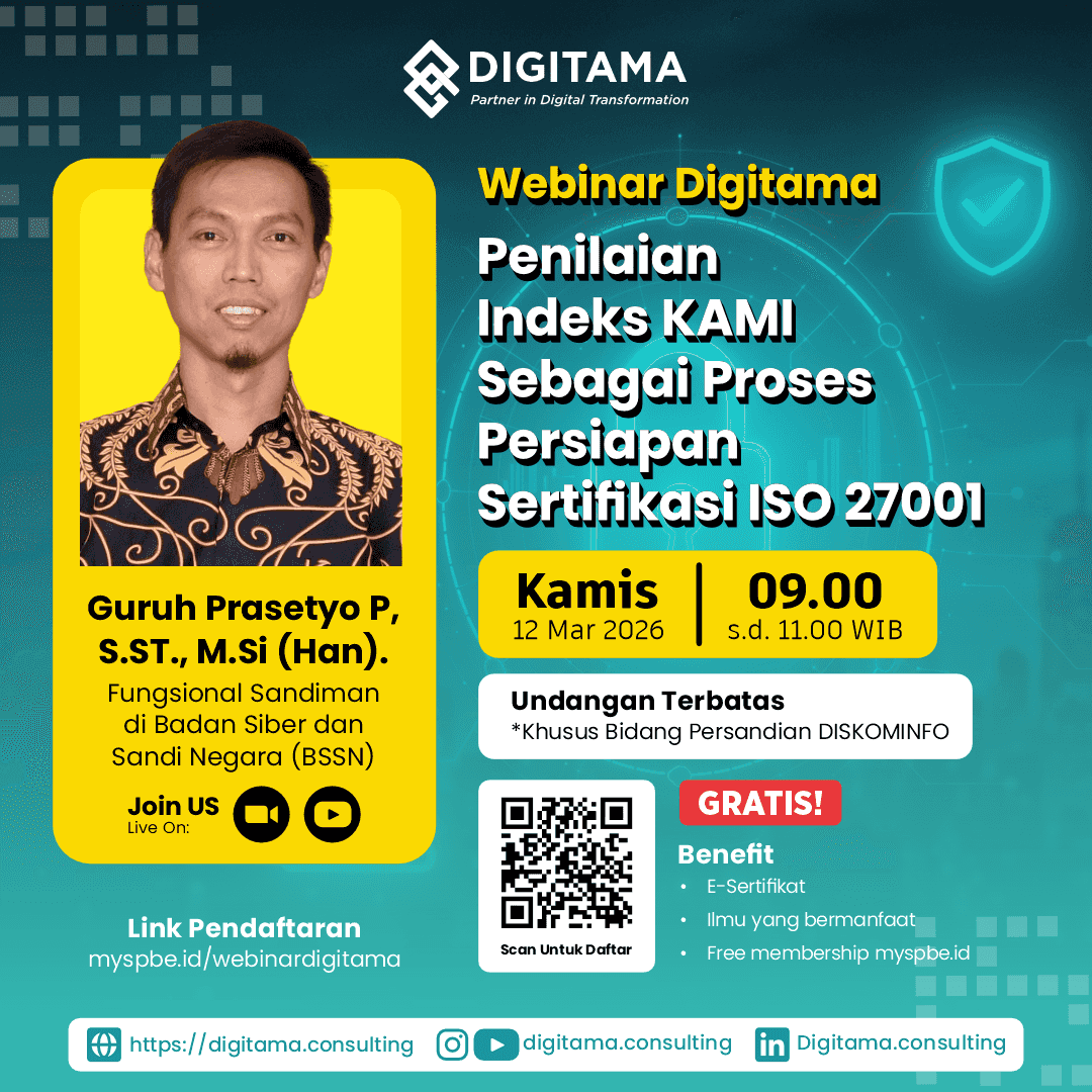 Webinar Penilaian Indeks KAMI untuk Persiapan Sertifikasi ISO 27001