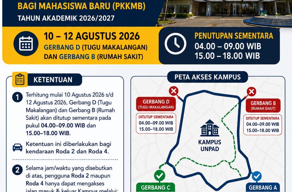 Akses Jalan Kampus Unpad Direkayasa Selama Pelaksanaan PKKMB 2026
