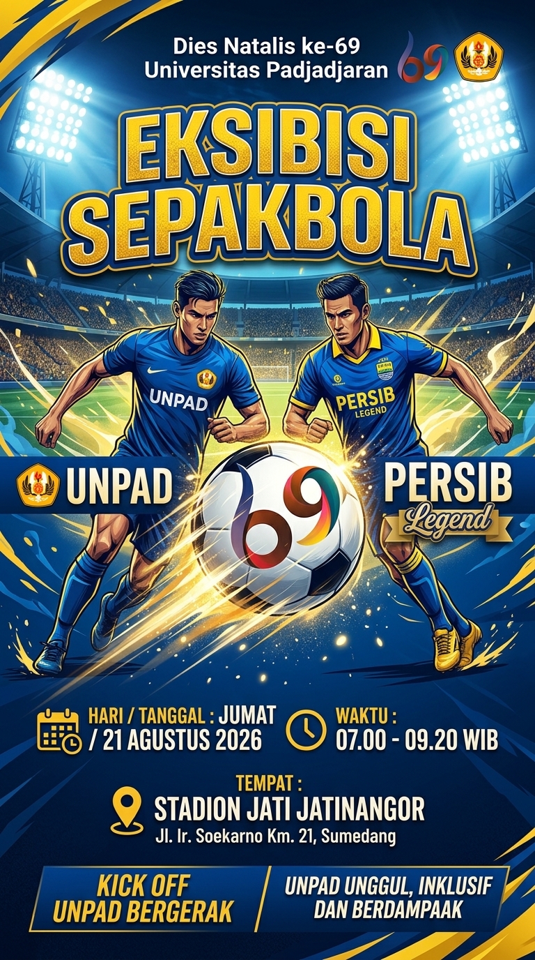 Kick Off Unpad Bergerak dan Eksibisi Sepak Bola Universitas Padjadjaran vs Persib Legend dalam rangka Dies Natalis ke-69 Unpad.