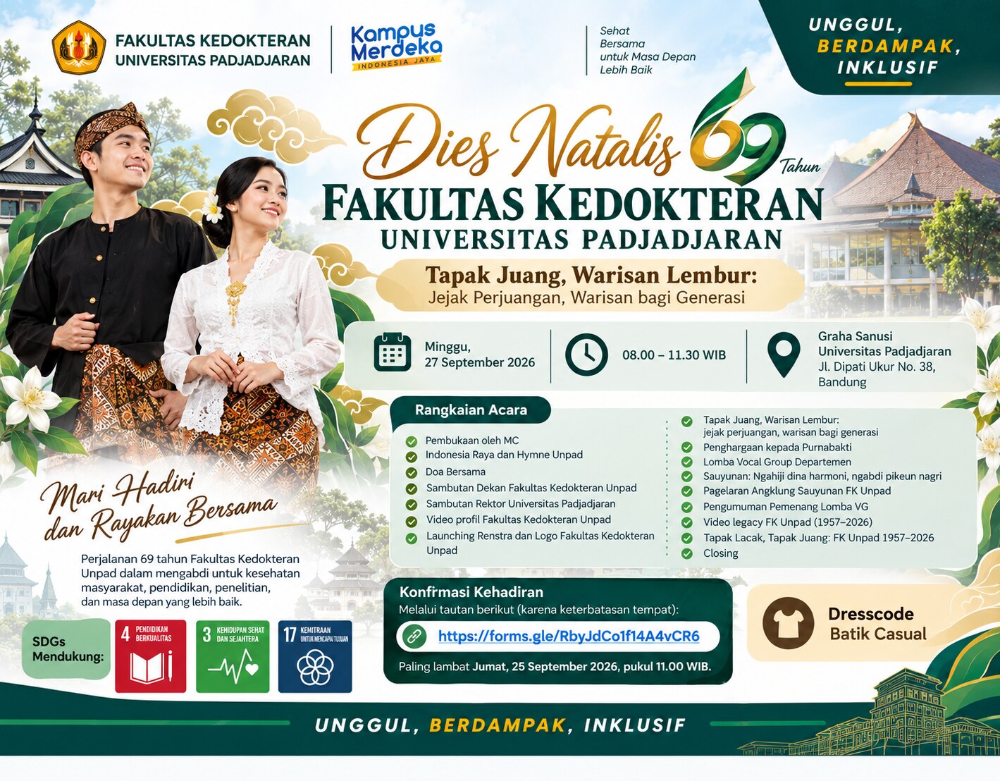 Dies Natalis ke-69 FK Unpad Tapak Juang Warisan Lembur