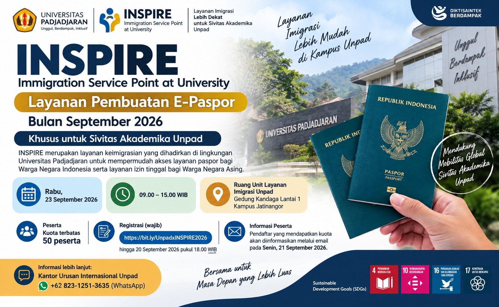 INSPIRE Unpad layanan pembuatan e-paspor September 2026