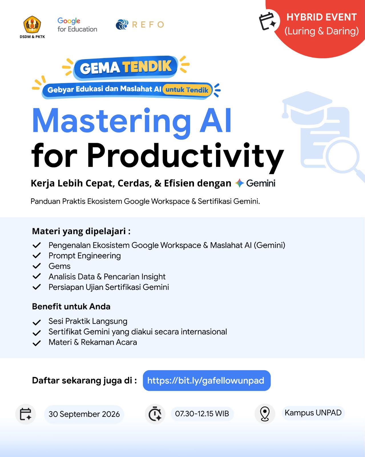 GEMA Tendik UNPAD 2026 pelatihan AI untuk tenaga kependidikan