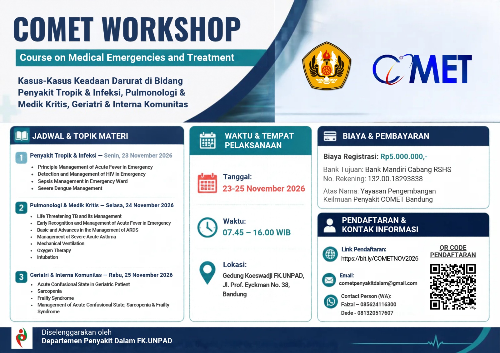 COMET Workshop 2026 FK Unpad Course on Medical Emergencies and Treatment