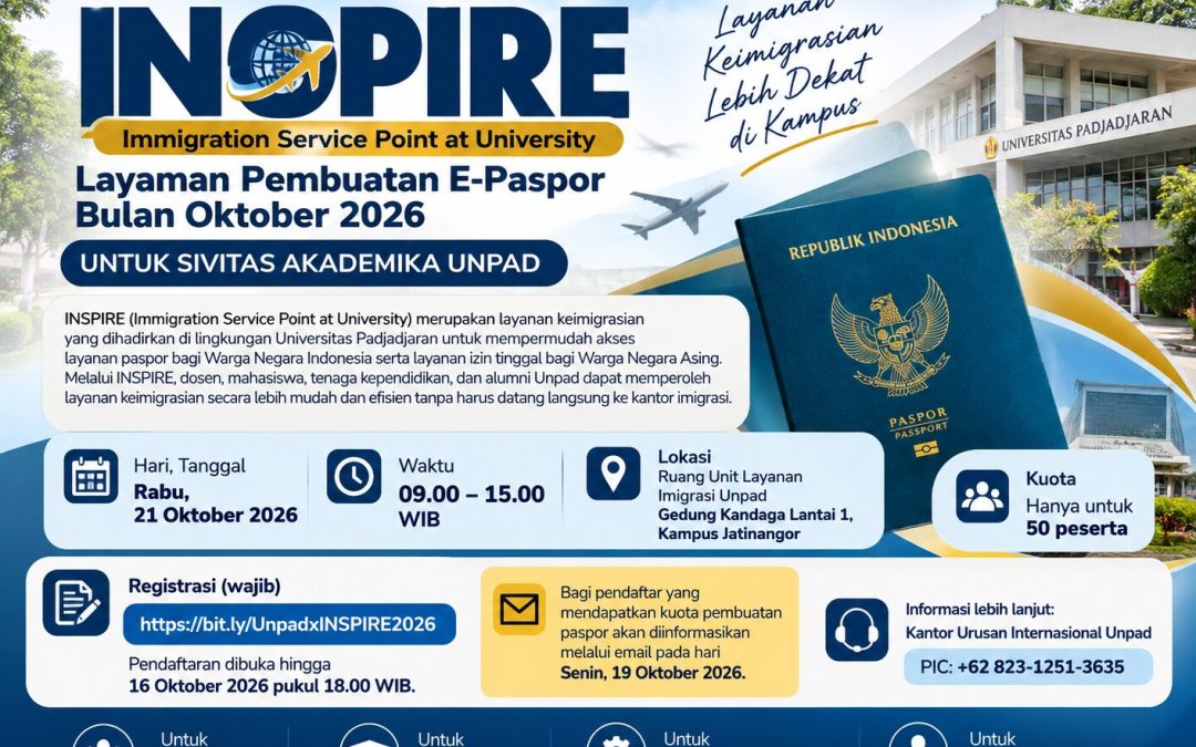 INSPIRE Hadirkan Layanan Pembuatan E-Paspor bagi Sivitas Akademika Unpad pada Oktober 2026