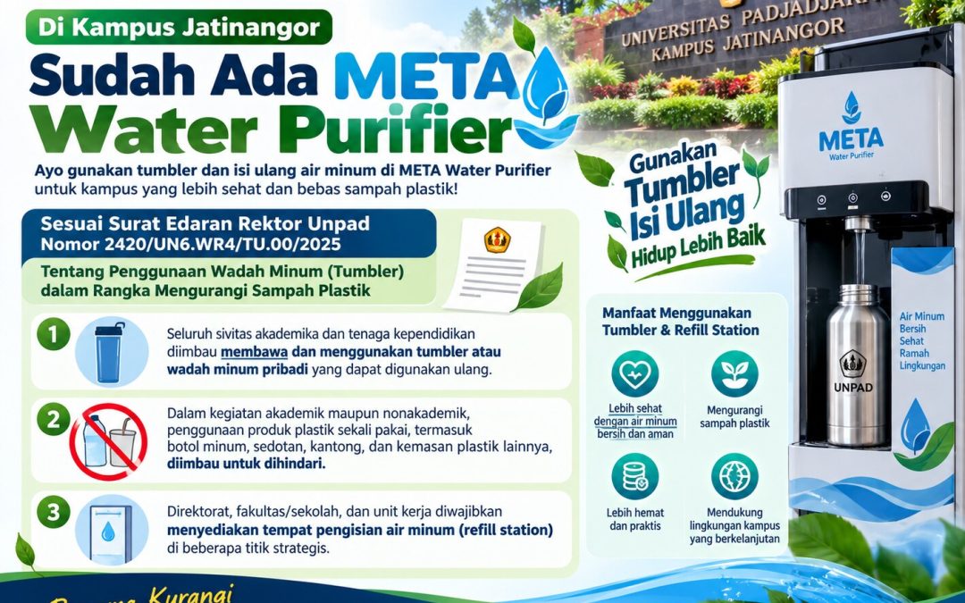META Water Purifier Hadir di Kampus Jatinangor, FK Unpad Dorong Kebiasaan Bawa Tumbler dan Kurangi Sampah Plastik
